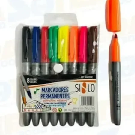 Kit de 8 marcadores escolares permanentes