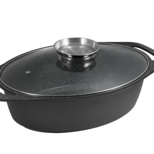 Asador de aluminio con tapa arom?tica medidas: 34 x 24 cm Marburg revestimiento xylan