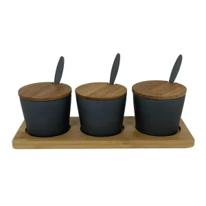 Juego frascos con tapa 3 piezas 390ml 25,6 x 9,1 x 8,2 cm