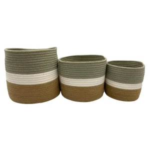 Cesta de rayas mediana