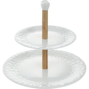 Base para tortas de porcelana 2 niveles 26 x 26 x 21 cm