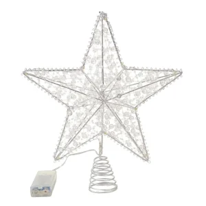 Tope de arbol con luz en forma de estrella 5,08x25,4x30,48cm