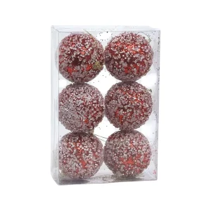 Juego de 6 bambalinas con efecto nevado 8x8x8cm