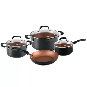 Juego de ollas de aluminio anonizado 7 piezas l?nea Practix