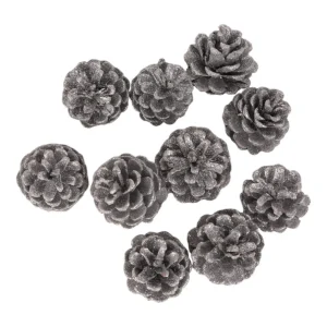 Juego de 10 piñas decorativas 4x4x6cm