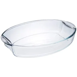 Bandeja ovalada de vidrio 38,8 x 27 cm