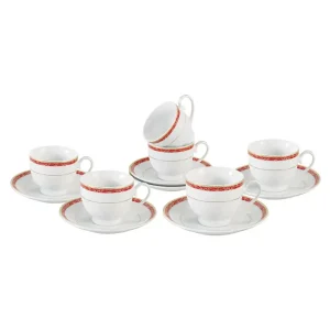 Juego de 12 tazas con plato 180 ml