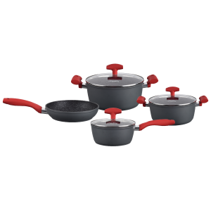 Juego de ollas aluminio forjado 7 piezas l?nea Vulcano