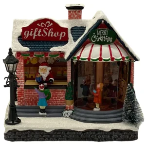 Villa navideña con luz 22,4x14,3x21,2cm