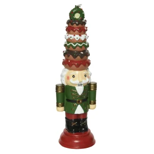 Vela en forma de cascanueces  3 x 3 x 15  cm