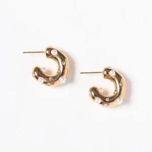 Argollas finas con perlitas