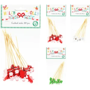 Set de 20 palitos de coctel de bambu 12 cm