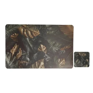 Juego 8 piezas de mantel y portavasos