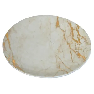 Centro de mesa de ceramica pintado de marmol 30 x 30 x 4 cm