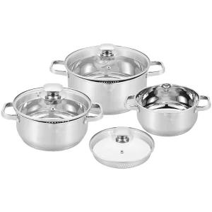 Set de 6 ollas de acero inoxidable Leipzig