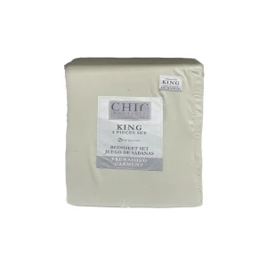 Juego de s?banas king set 4 piezas 100% poli?ster colores surtidos