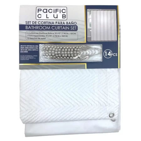Cortina para ducha 14 piezas 70x72