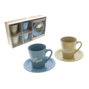 Set de 8 tazas con plato 220 ml