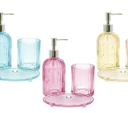 Set de 3 accesorios para ba?o colores surtidos