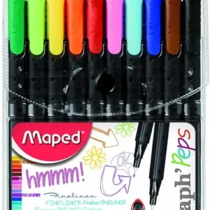 Marcador fine liner graphpeps classic estuche 10 colores punta 0,4 mm
