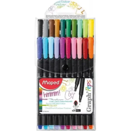 Marcador fine liner graphpeps classic estuche 20 colores punta 0,4 mm
