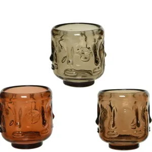 Portavelas vidrio 7 x 7 x 8 cm