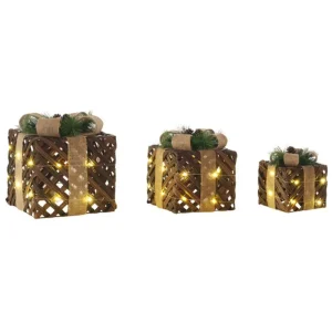 Juego de 3 cajas de regalo led