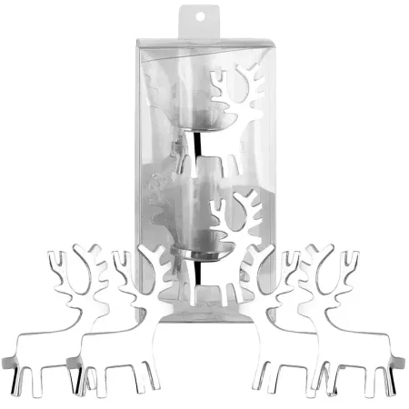 Set de 4 aros para servilleta figura  reno 7 x 5,7 x 4,45 cm