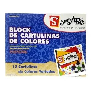 Block de cartulinas colores surtidos 32 x 25 cm (12 hojas)