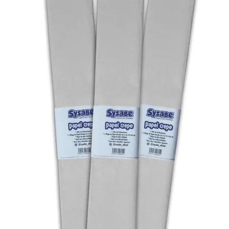 Papel crepe 30% l?mina color plata