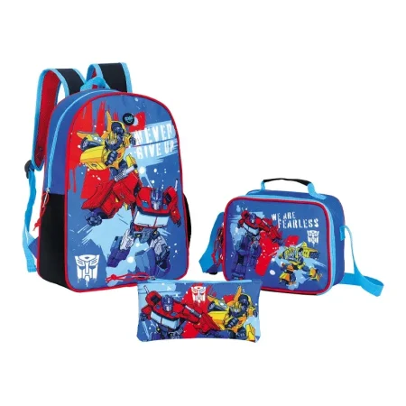 Combo morral + lonchera + cartuchera Transformers