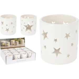 Portavelas de porcelana 7x7x8cm