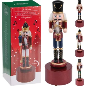 Caja de música con cascanueces giratorio 8x8x22,5cm