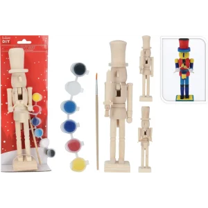 Cascanueces de madera de pino para pintar 22cm 115 gramos