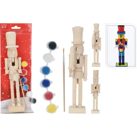 Cascanueces de madera de pino para pintar 22cm 115 gramos