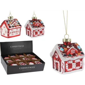 Adorno colgante de vidrio 6,5x6,5x8cm