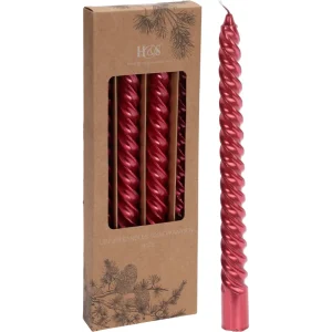 Juego de 4 velas 2,1x2,1x25cm