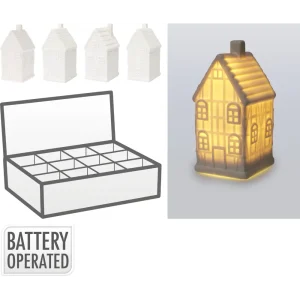 Casa de porcelana con led 5x5x10cm