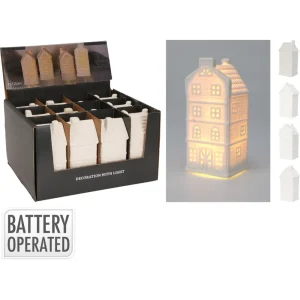 Casa de porcelana con led 6x5x12cm