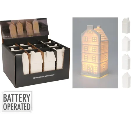 Casa de porcelana con led 6x5x12cm