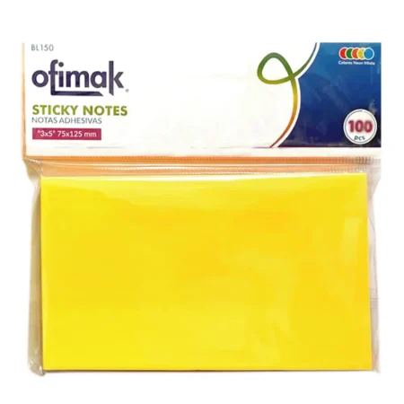 Notas autoadhesivas 75 x 125 mm color ne?n mi x tas