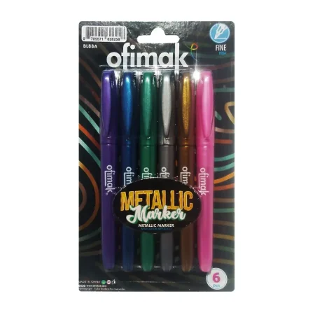 Marcador permanente met?lico 6 piezas