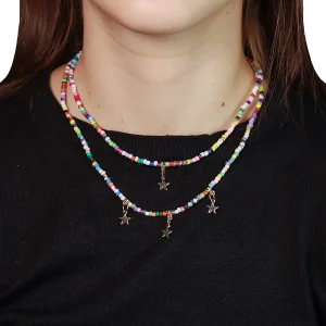 Collar doble con dijea de estrellas