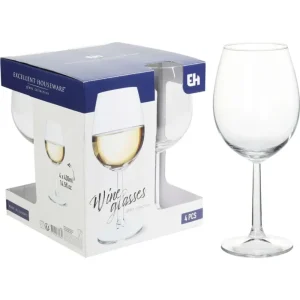 Set de 4 copas de vidrio para vino 21x18x18