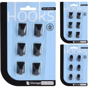 Set de 6 ganchos de acero inoxidable