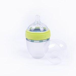 Biberon de silicona verde