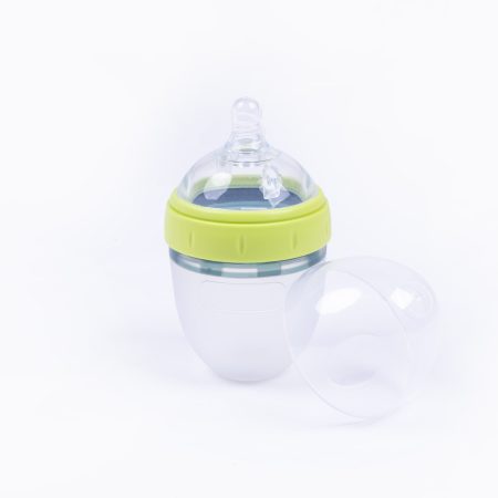 Biberon de silicona verde