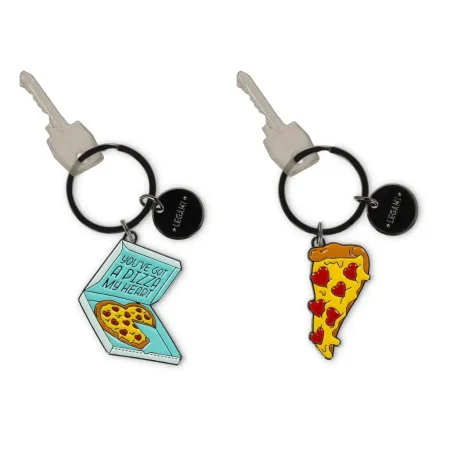 Set de 2 llaveros de metal esmaltados Pizza