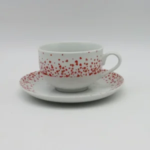 Taza y plato de porcelana