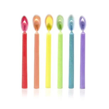 Velas con llama de colores